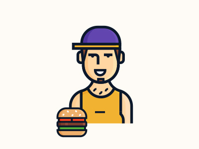 Burger Lover burger fatty icon illustration lover