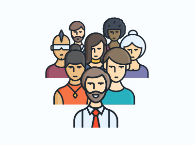 Crowd character crowd icon illustration people