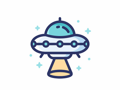 Spaceship alien icon illustration space spaceship stars ufo