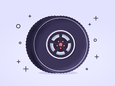Wheel car illustration mel science texture tire wheel