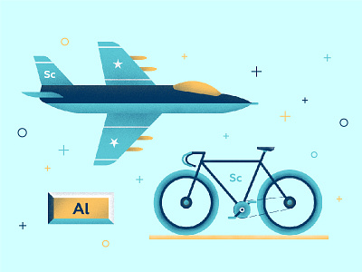 Aluminum aircraft bicycle illustration metal science