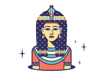 Egyptian Priestess ancient character egypt egyptian face girl illustration line mythology priestess stroke