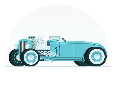 Ford Hot Rod car classic custom ford hot rod illustration old school