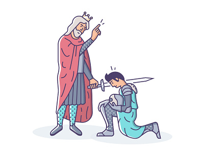 Knighting illo illustration king knight knighting medieval