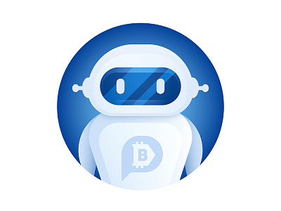 Bot Icon bitsburg bot character crypto cryptocurrency flat icon robot