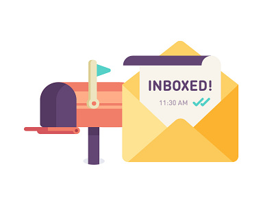 Mailbox email flat illustration letter mailbox