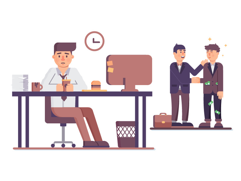 Sad worker by Oleg Levin on Dribbble