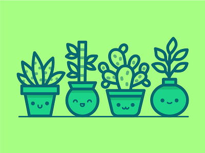 Plants character cute flat fun icon illustration mentaltricks mystery plants