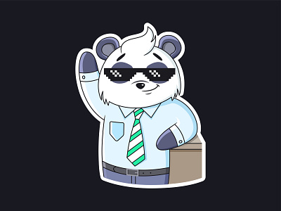 Panda sticker cash character crypto illustration money panda startup stickers telegram