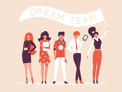 Dream Team character character art characters dream flat illo illustration team