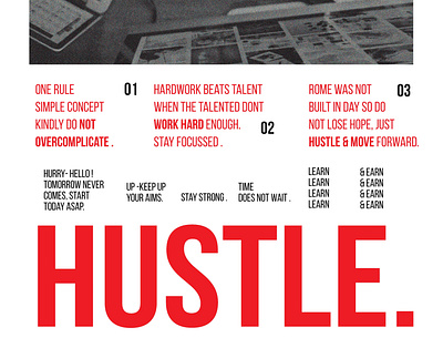 HUSTLE- Typorgraphy poster ( Old school style ) design newspaper old english oldschool typography typography art typography design