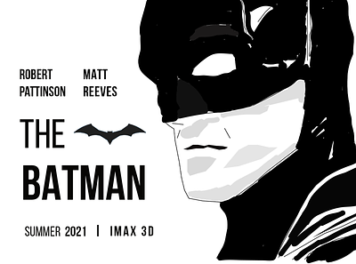 The Batman 2021 B&W Movie poster concept art batman branding comic comics illustration typography
