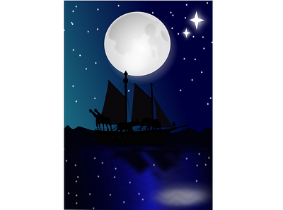 noah illustration night noah ship vector