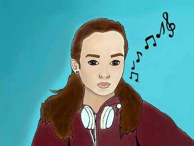 (Music is life)-Me design illustration me music women