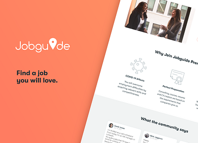 JobGuide Website Design branding bright design job logo minimal productdesign typography ui ux web web design