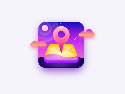 Location Icon ( Skeuomorphic Icon ) app clean colors design gradient icon set iconography illustration interaction interface sarvottam skeuomorphic ui uidesign uiux