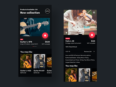 Instrument Selling App app clean colors design gradient hello dribbble illustration interaction interface sarvottam ui