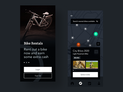 Bike Rental App app clean colors design interaction interface sarvottam ui uiux ux