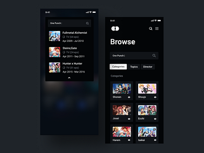 Anime streaming app app clean colors design gradient illustration interaction interface sarvottam ui ui design uiux