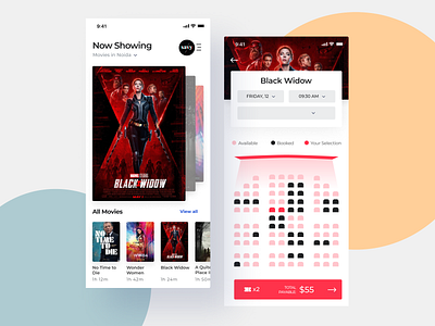 Movie Ticket Booking App app clean colors design interaction interface sarvottam ui uiux ux
