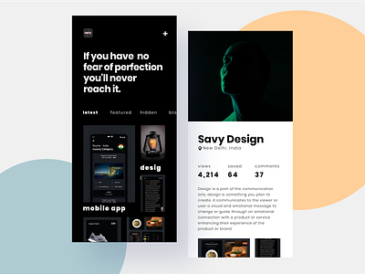 Minimal Designer Profile App . app clean colors design gradient illustration interaction interface sarvottam ui uiux