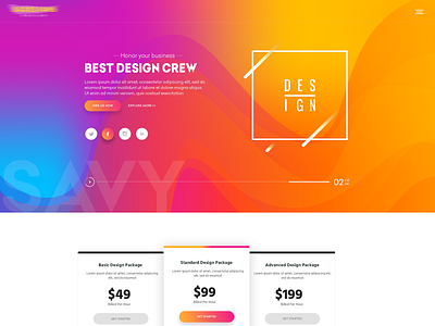 Design Crew - Landing Page app branding clean colors design gradient illustration interaction interface logo minimal sarvottam typography ui uiux ux vector web web design website