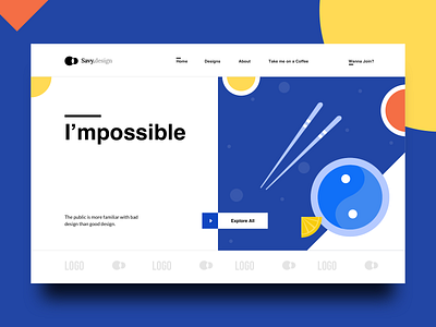 Impossible Landing Page Random Concept 3d asian clean colors creative design gradient hello dribbble illustration interaction interactions interface logodesign sarvottam typography ui ui kit uiux webdesign website