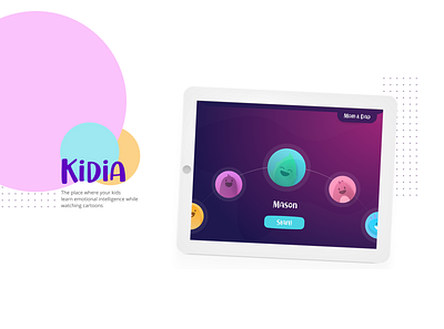 Kidia - UX/UI Case Study branding cartoons casestudy colorful design illustration kids app logo tablet app