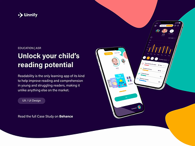 Readability • Learning app • UX/UI Case Study ai branding case study children app development mobile prototype reading app ui user research ux