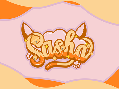 Logo for VTuber or Streamer, Sasha, Cute, Cat branding design illustration logo logo vtuber typography vector vtuber