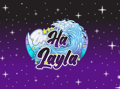 Logo Vtuber, Logo Orhalayla Wave + night + Sea + Stars branding design designlogovtuber illustration logo logovtuber vector vtuber vtuberlogo vtuberlogodesign