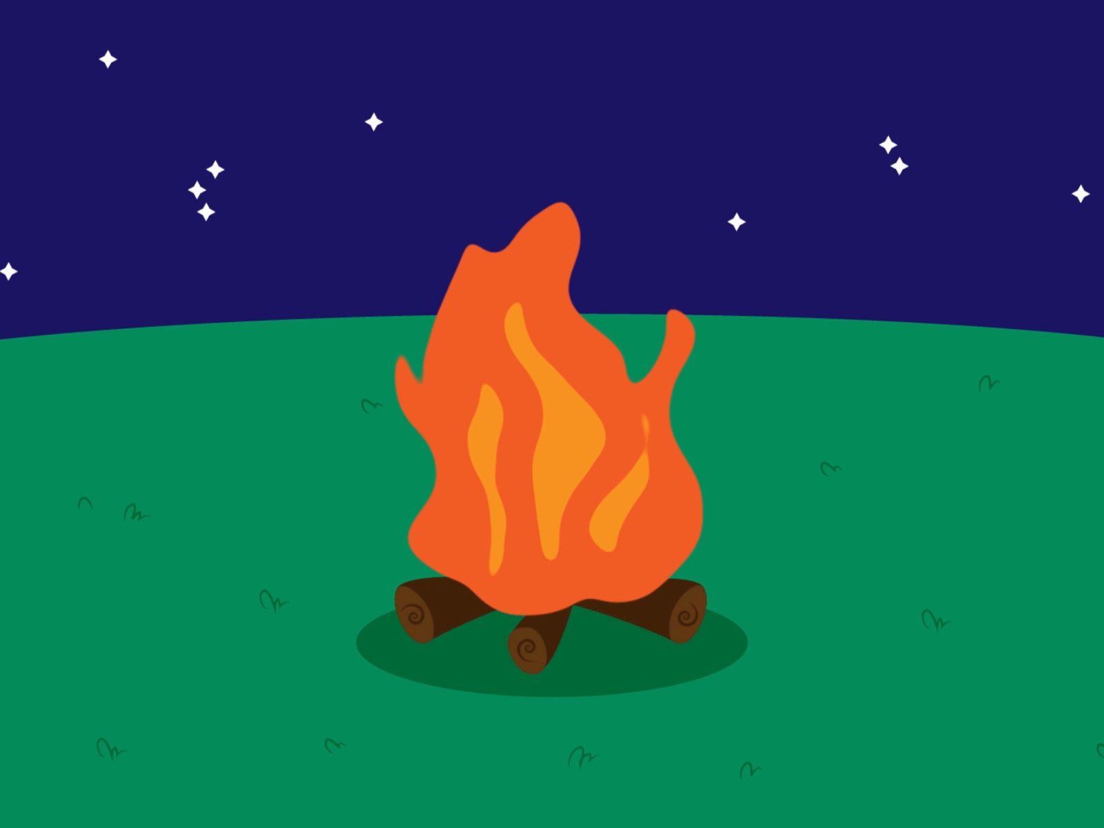 Campfire animation 2d animation animation bonfire campfire fire motion motion graphics summer camp