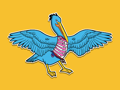 Pelican fable colorful design fable flat illustration graphic design illustration pelican sticker