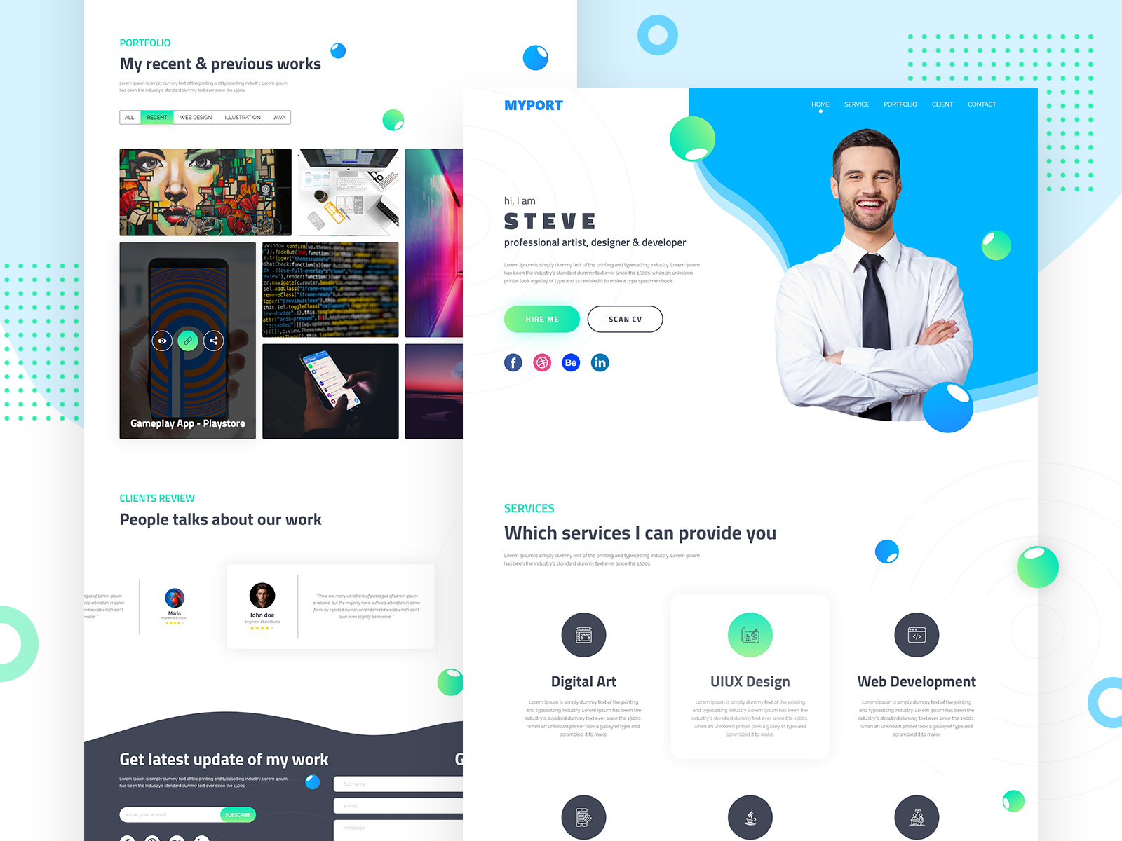 Personal portfolio by Nayeem Azraf on Dribbble