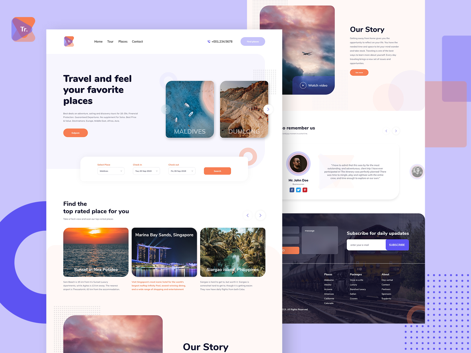 Travel Landing Page by Nayeem Azraf on Dribbble