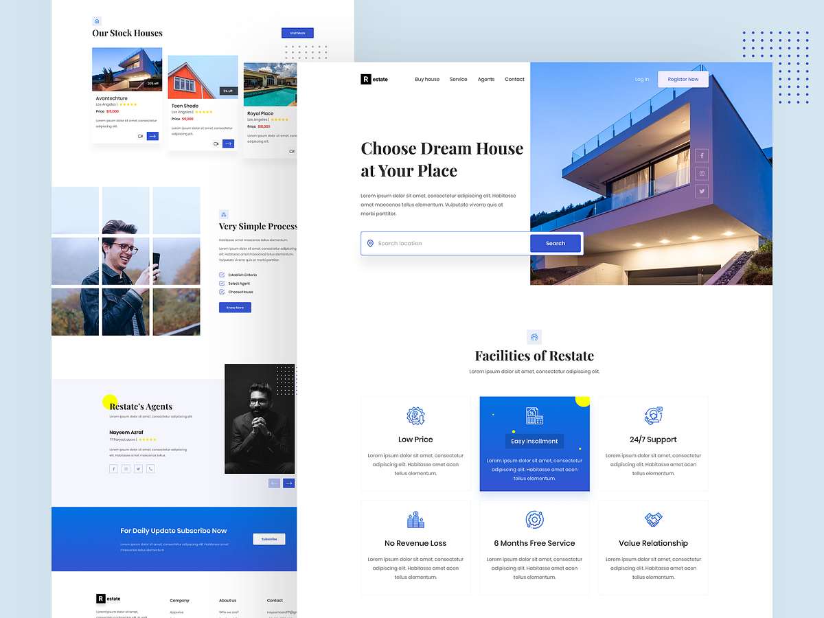 Real Estate landing page by Nayeem Azraf for Ecology Theme on Dribbble