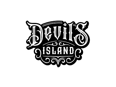 Devil's island badge brand devil devils island lettering logo logotype rum type typography