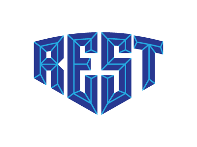 Rest logotype print rest type typography