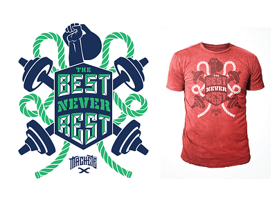 The best never rest best dumbbells fist logotype never print rest rope typography weight