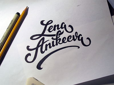 Lena Anikeeva lettering logo logotype sketch typography