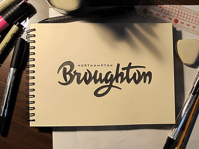 Broughton broughton logo logotype sketch typography