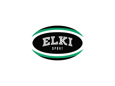 Elki sport ball brand clothing lettering logo logotype rugby type typography