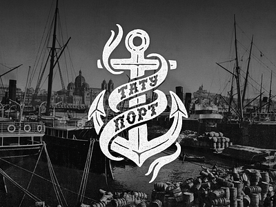 Tattoo Port anchor lettering logo logotype port sea ship tatoo type typography