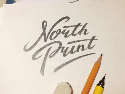North Print #4 lettering logo logotype north print sketch type typography