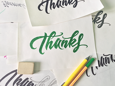 Thanks! handtype handwritten lettering logo logotype sketch thanks type typography