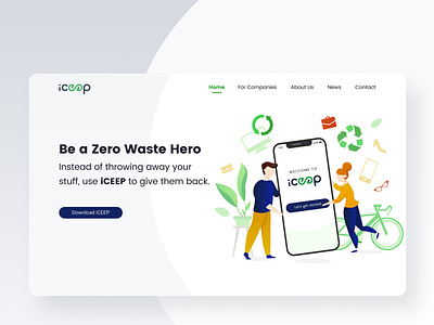 iceep homepage design circular economy landing page recycling
