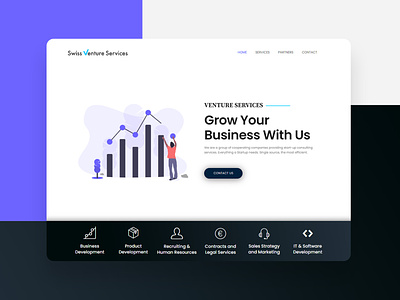 Swiss Venture Services webdesign business design development landing page software ui uiux ux webdesign