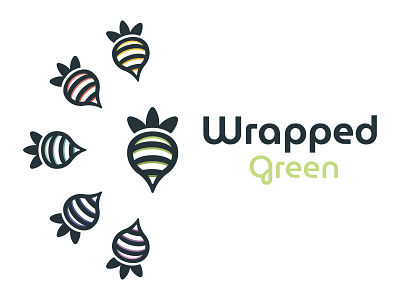 Wrapped Green Logo branding design food logo logo design logomark restaurant vector vegetable