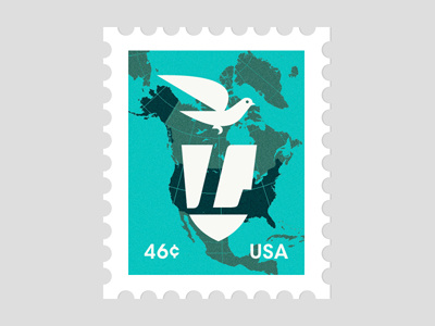 Lumadessa stamp america bird brill design illustration josh lumadessa map north shield stamp usa