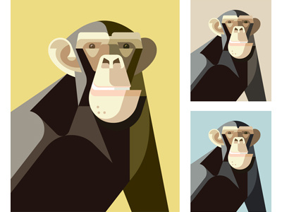 Common Chimpanzee Portrait artwork brill chimpanzee common design illustration josh lumadessa monkey portrait print